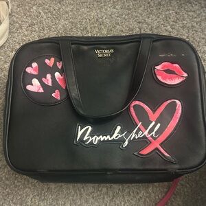 Victoria's Secret Black and Pink Cosmetic Bag
